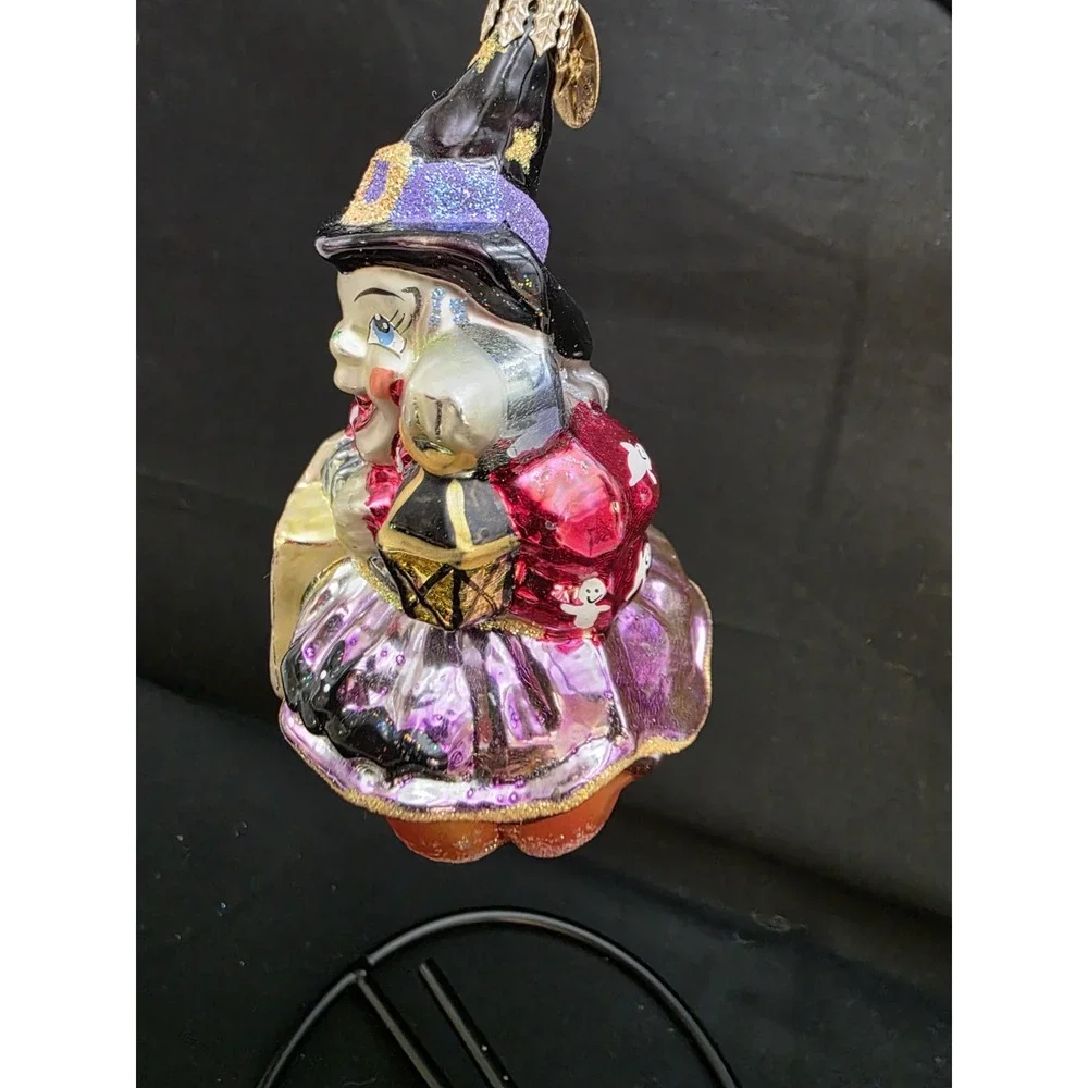 VTG 1994 Christopher Radko Trick Or Treat Halloween Witch Glass Ornament 4.5
